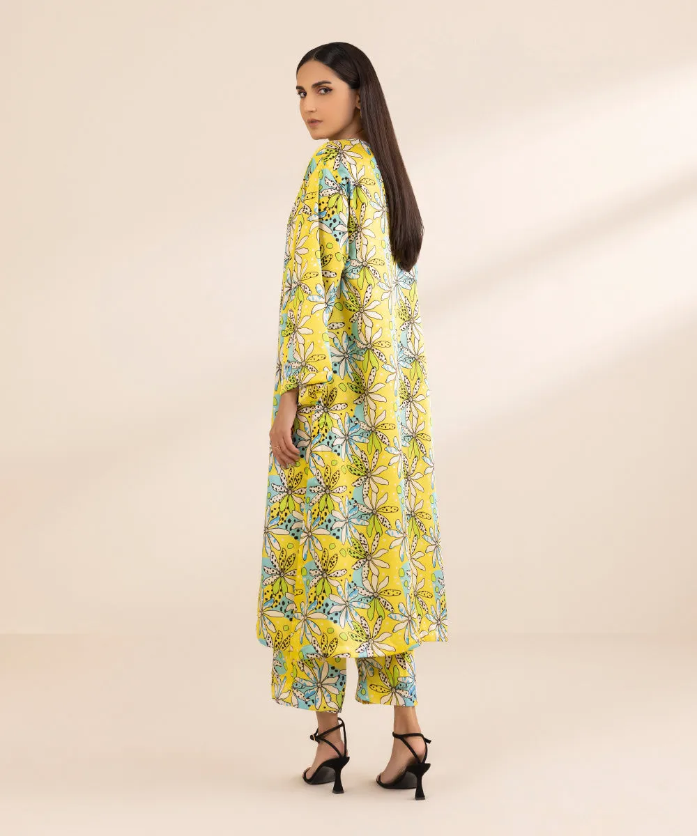 2 Piece - Printed Silk Suit