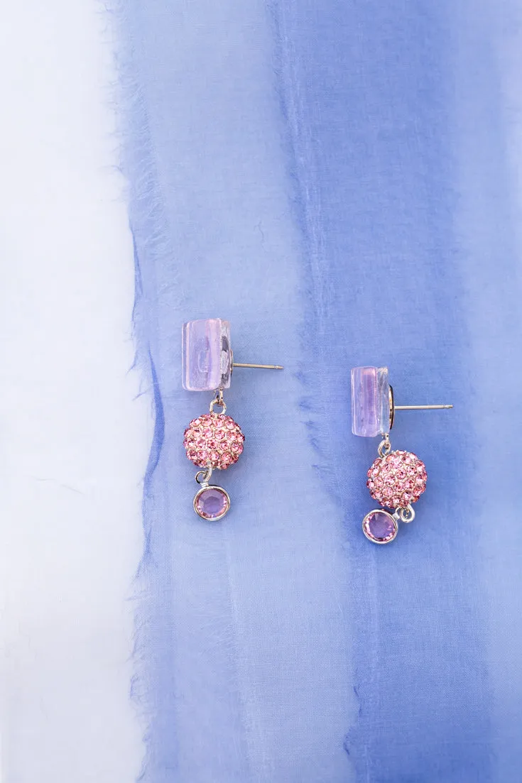 Amour Earrings in Shimmery Pale Pink