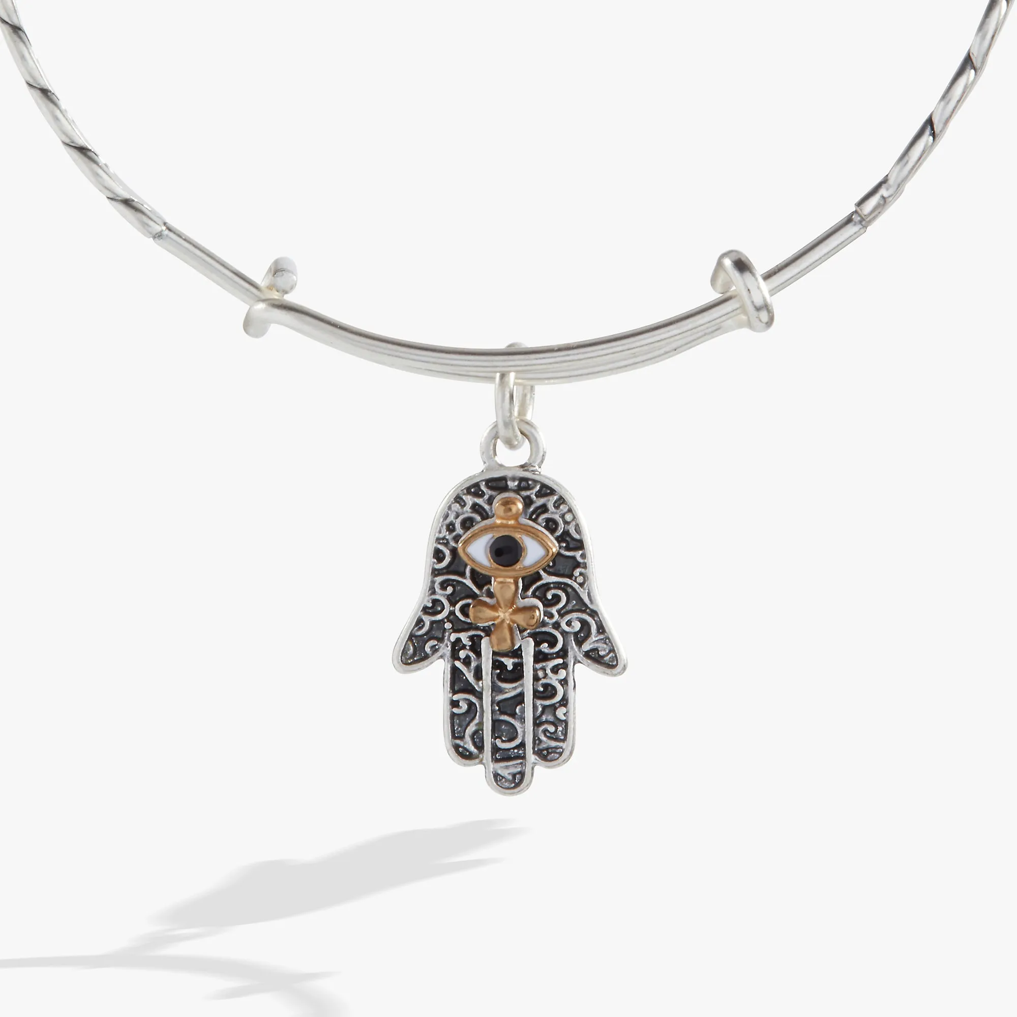 Antique Hamsa Charm Bangle