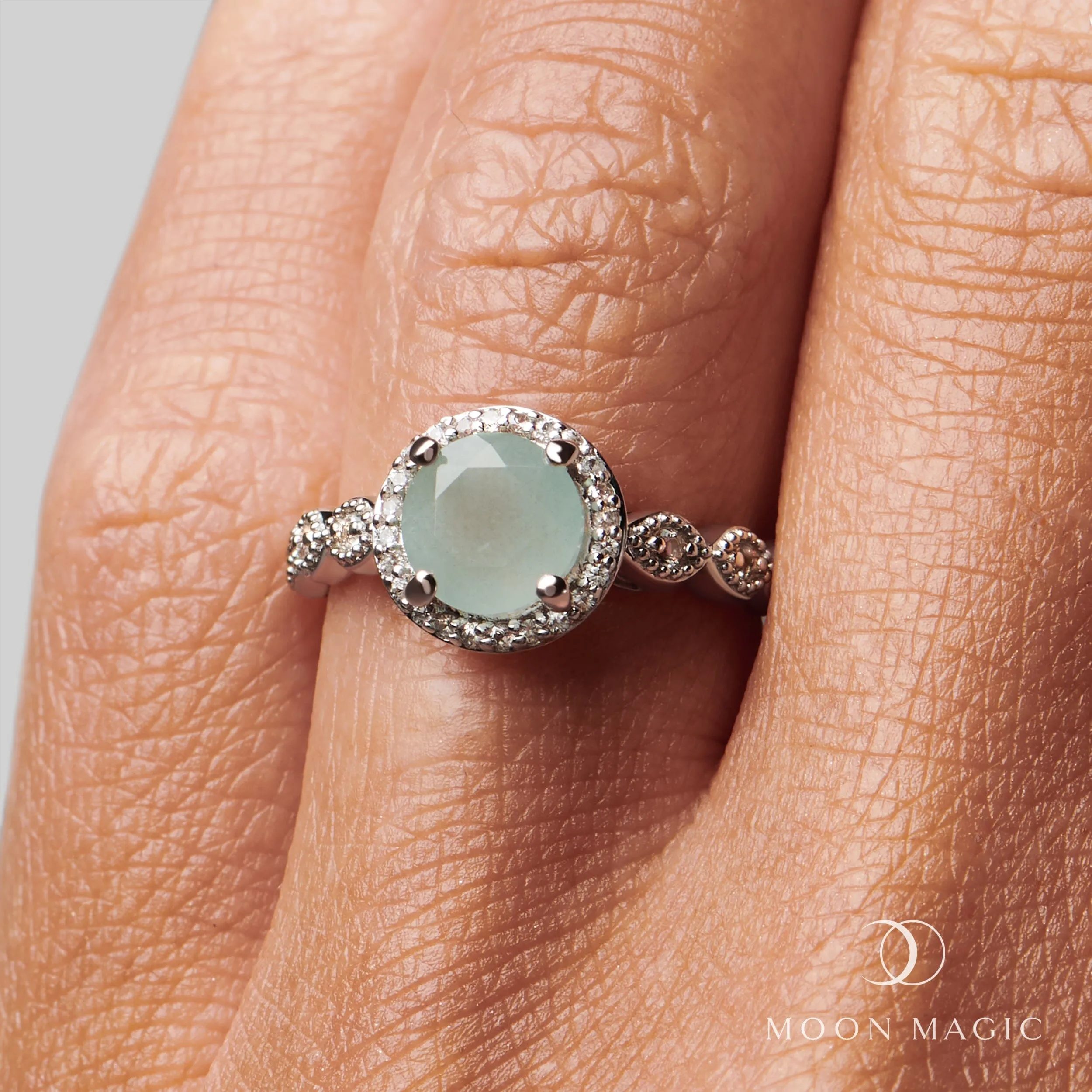 Aquamarine Lab Diamond Ring - Soulmate