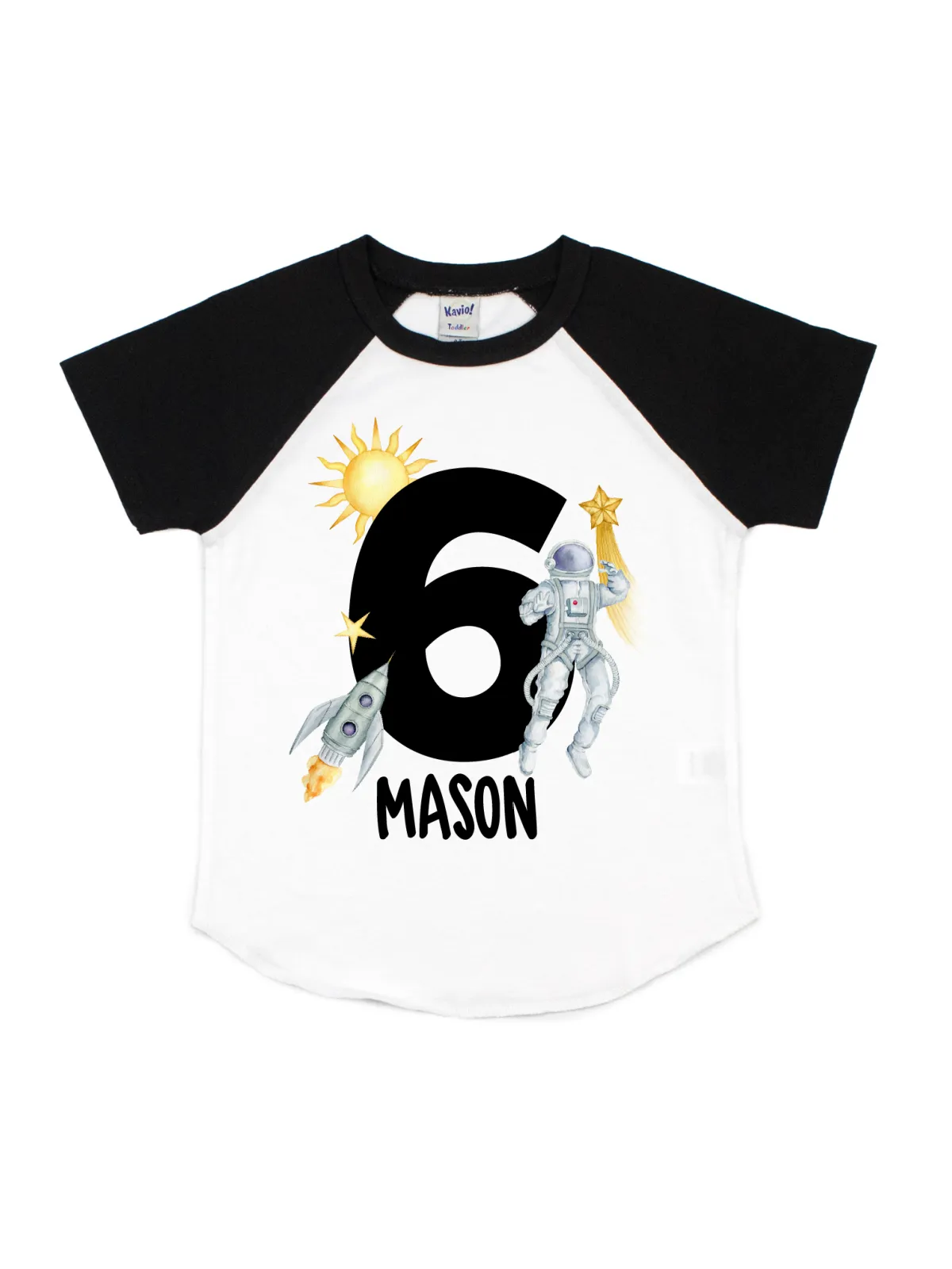 Astronaut in Space Raglan Shirt - White & Black