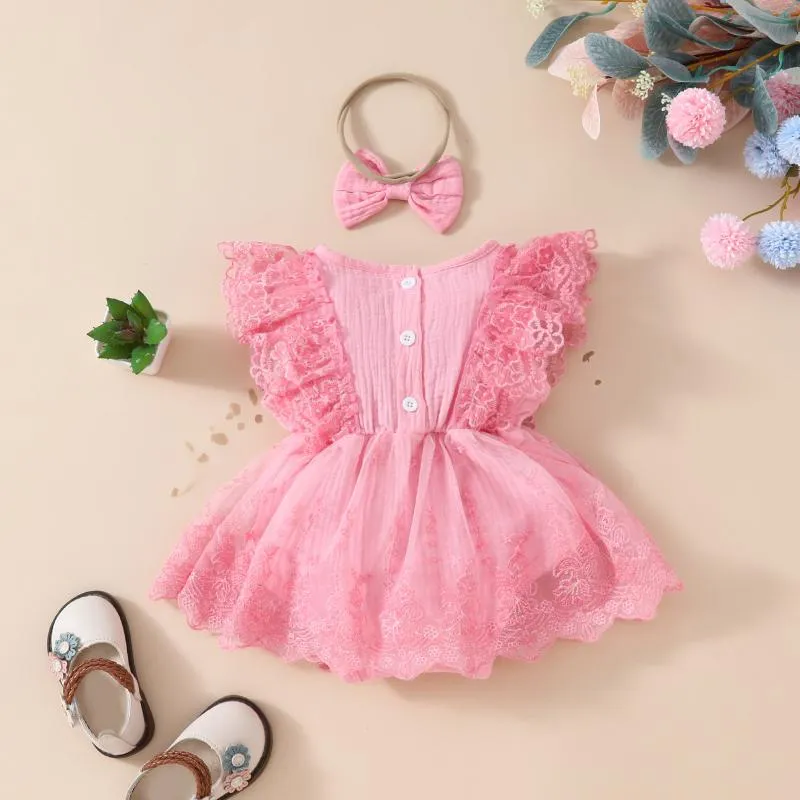 Baby Girls Solid Color Rompers Wholesale 20240403