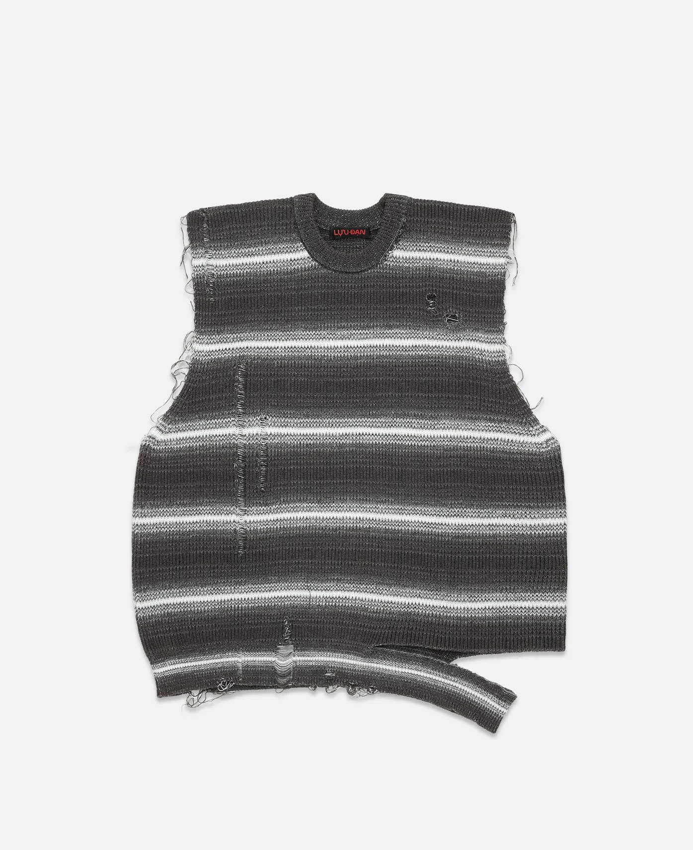 Bleached Striped Sweater Vest (Grey)