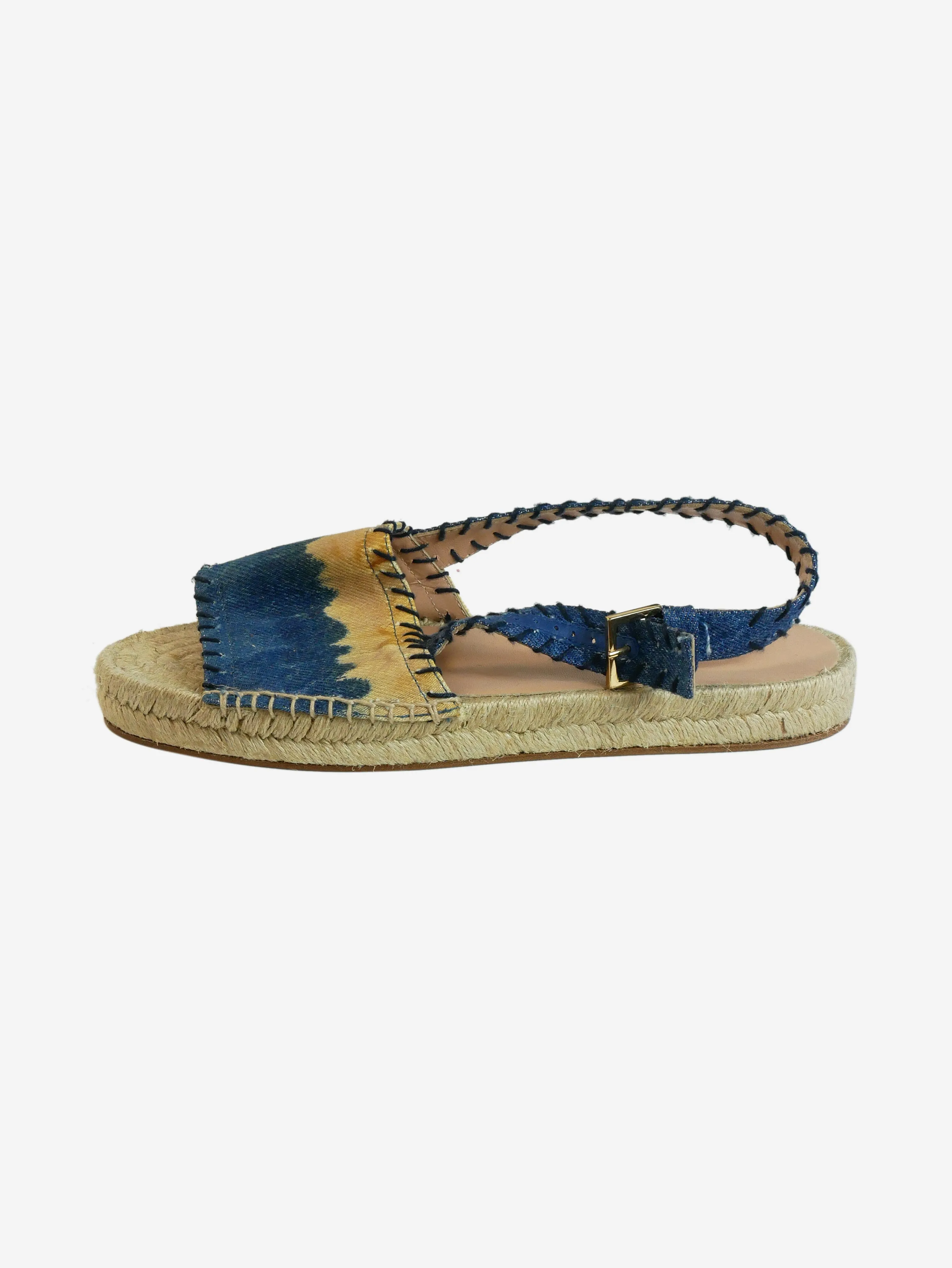 Blue espadrille-style sandals - size EU 39