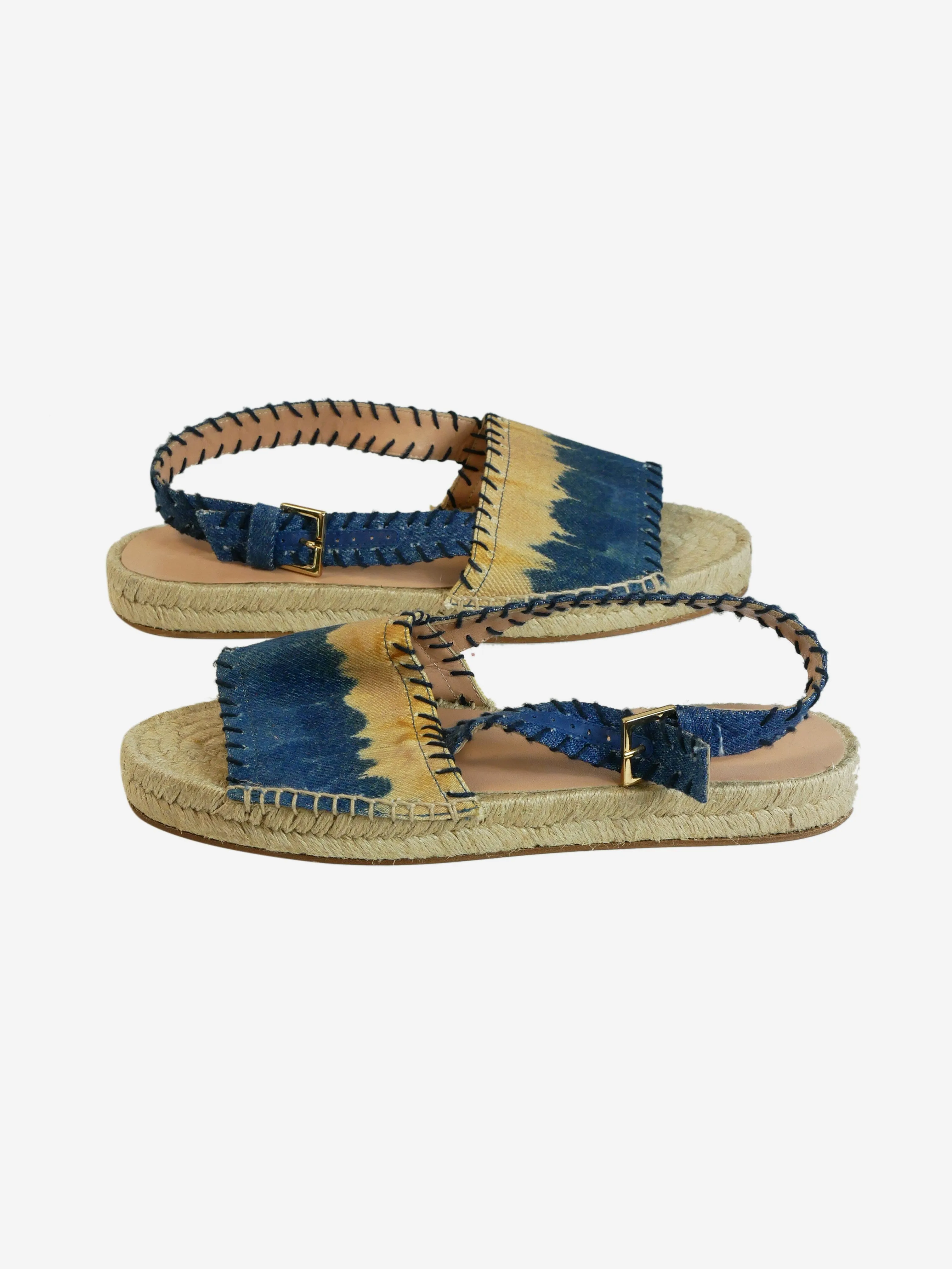 Blue espadrille-style sandals - size EU 39