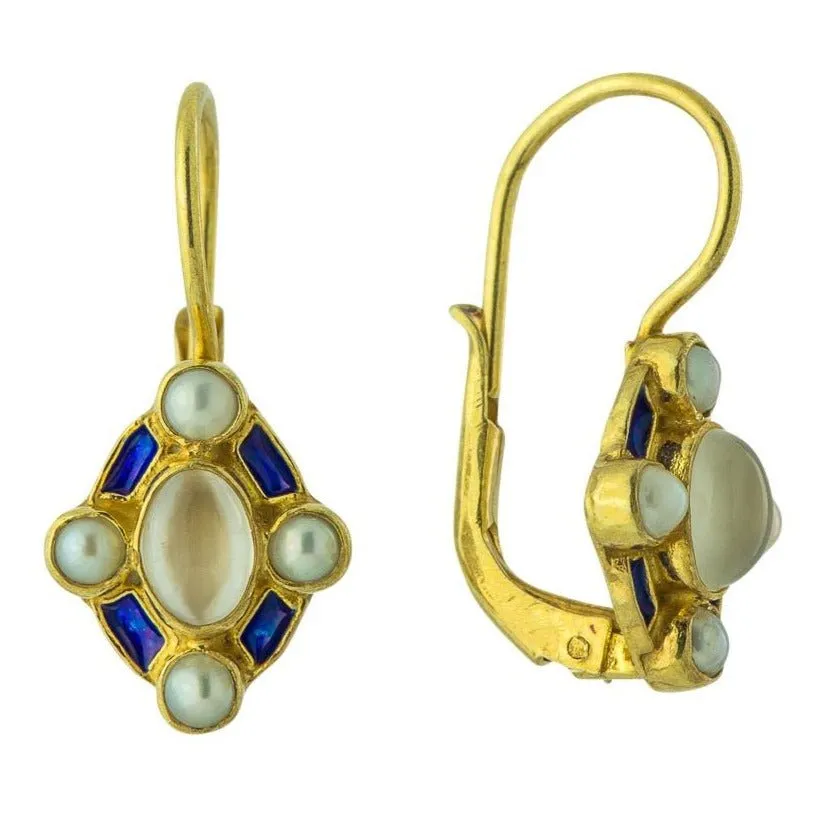 Blue Moon 14k Gold Earrings