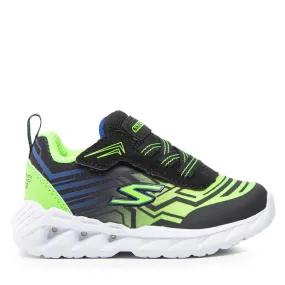 Boys Skechers Trainers Light up Strap MAVER Black/Blue/Lime 401503N/ BBLM