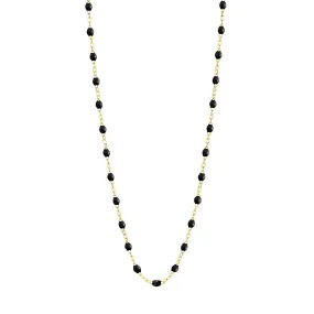 Classic Gigi Black necklace, Yellow Gold, 17.7"