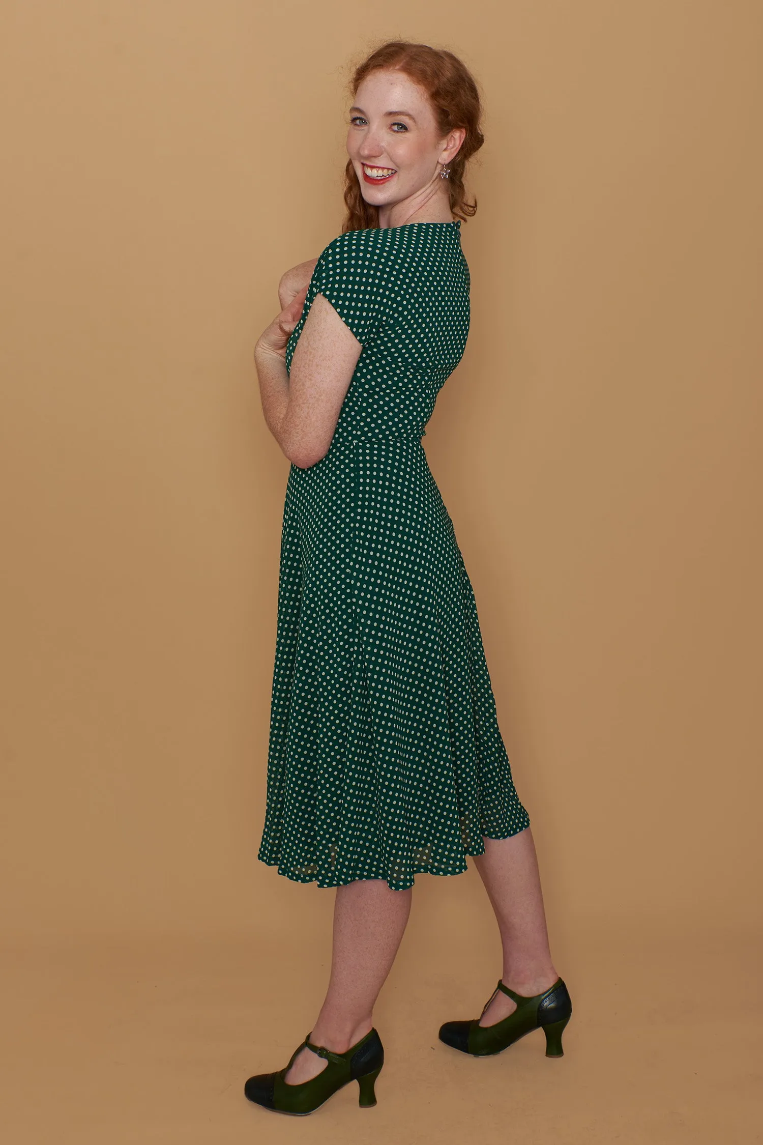 Dakota Green Polka Dot Dress