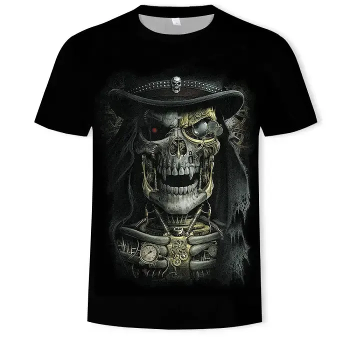 Digital Skull Print Tee: Make a Statement!