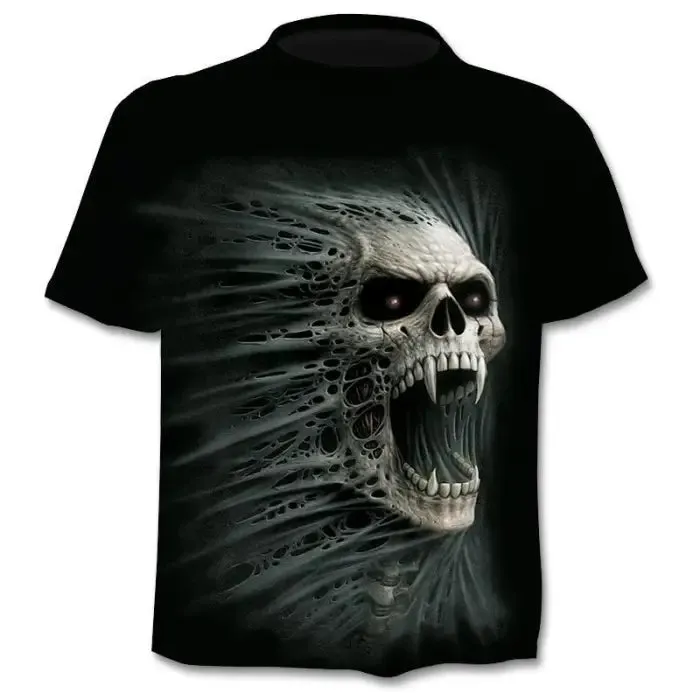 Digital Skull Print Tee: Make a Statement!