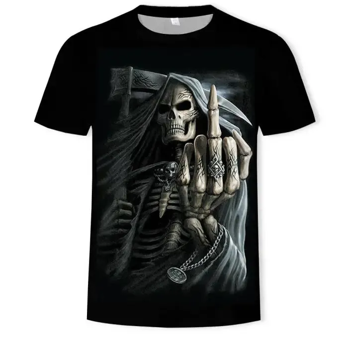 Digital Skull Print Tee: Make a Statement!