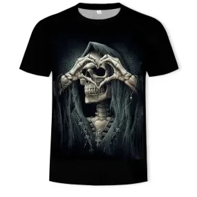 Digital Skull Print Tee: Make a Statement!