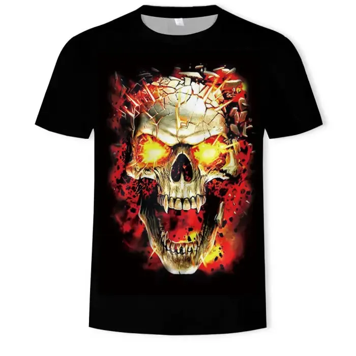 Digital Skull Print Tee: Make a Statement!