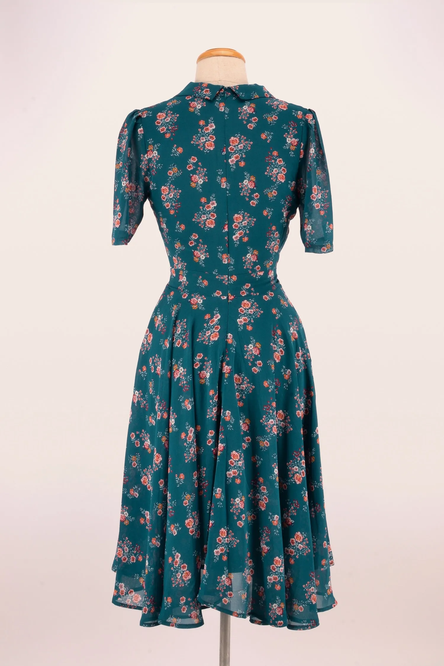 Farah Teal Floral Shirt Dress