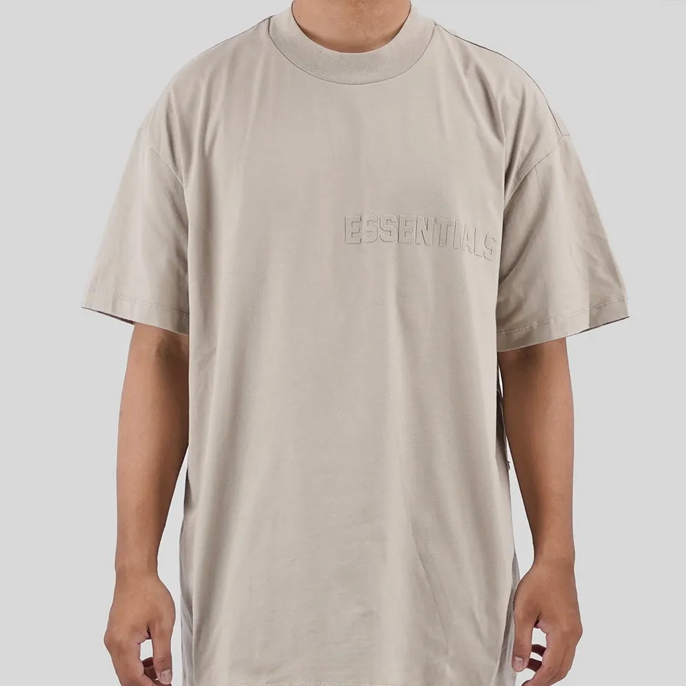 FEAR OF GOD Essentials Felt Logo Tee Smoke