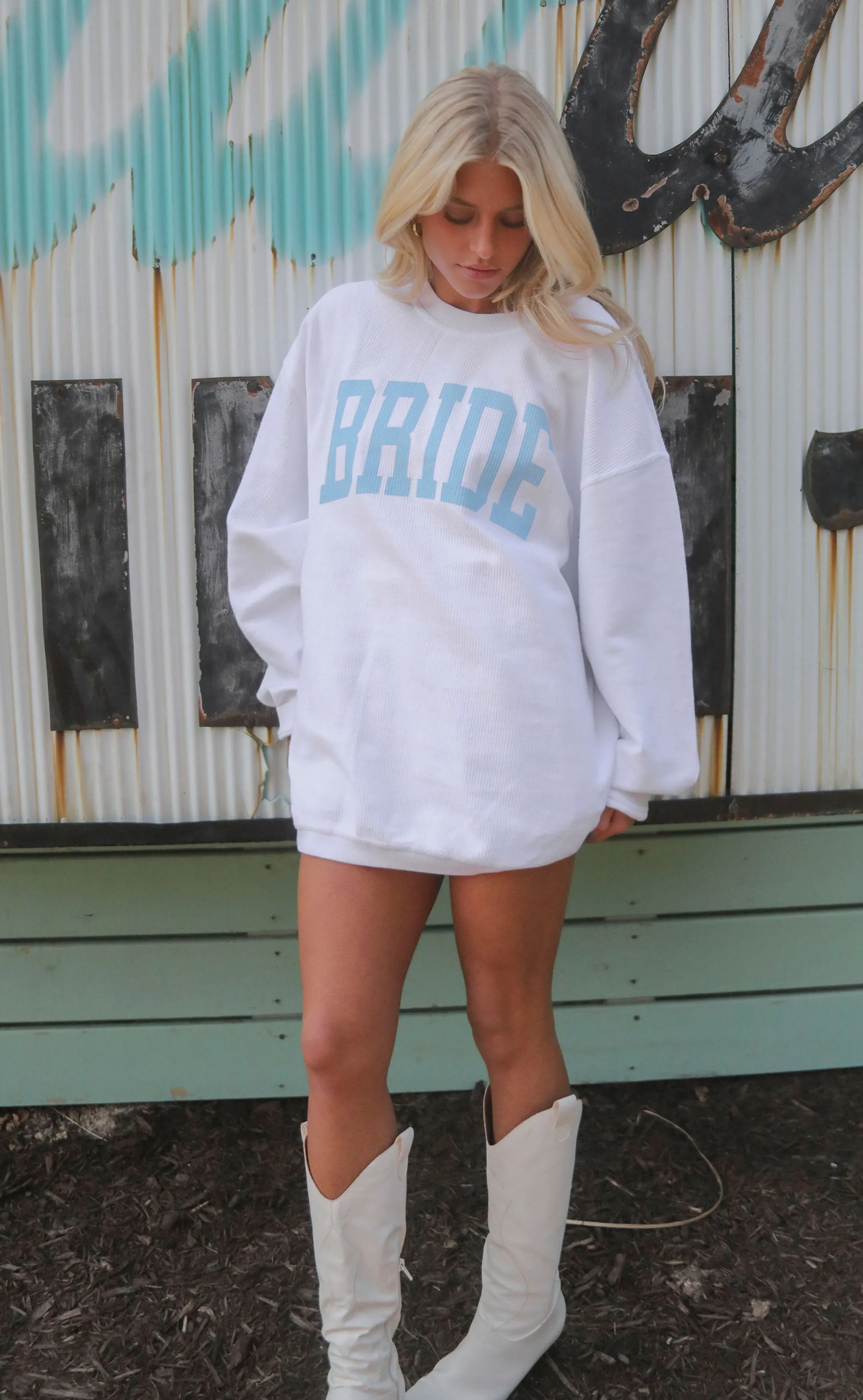 friday   saturday: bride corded sweatshirt