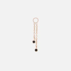 Gemmed Cascade 2 Charm - 14K ROSE - Black Diamond