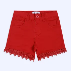 Girls Lace Design Shorts