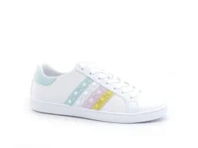 GUESS Sneaker Bande Multicolor White Blue FL6JCBLEA12