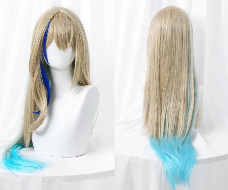 Honkai Star Rail Serval Blonde Blue Mix Wig ON1023