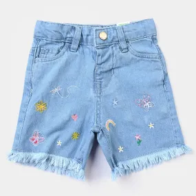 Infant Girls Denim rigid Short Garden-LIGHT BLUE