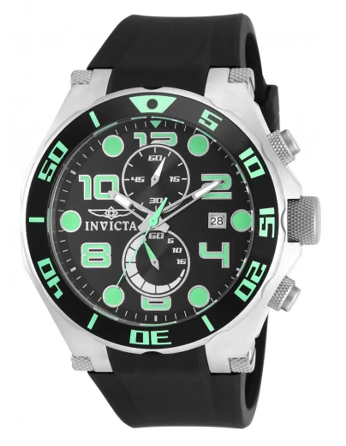 INVICTA Pro Diver Mens Watch - Stainless Steel - Chronograph - Polyurethane-Date