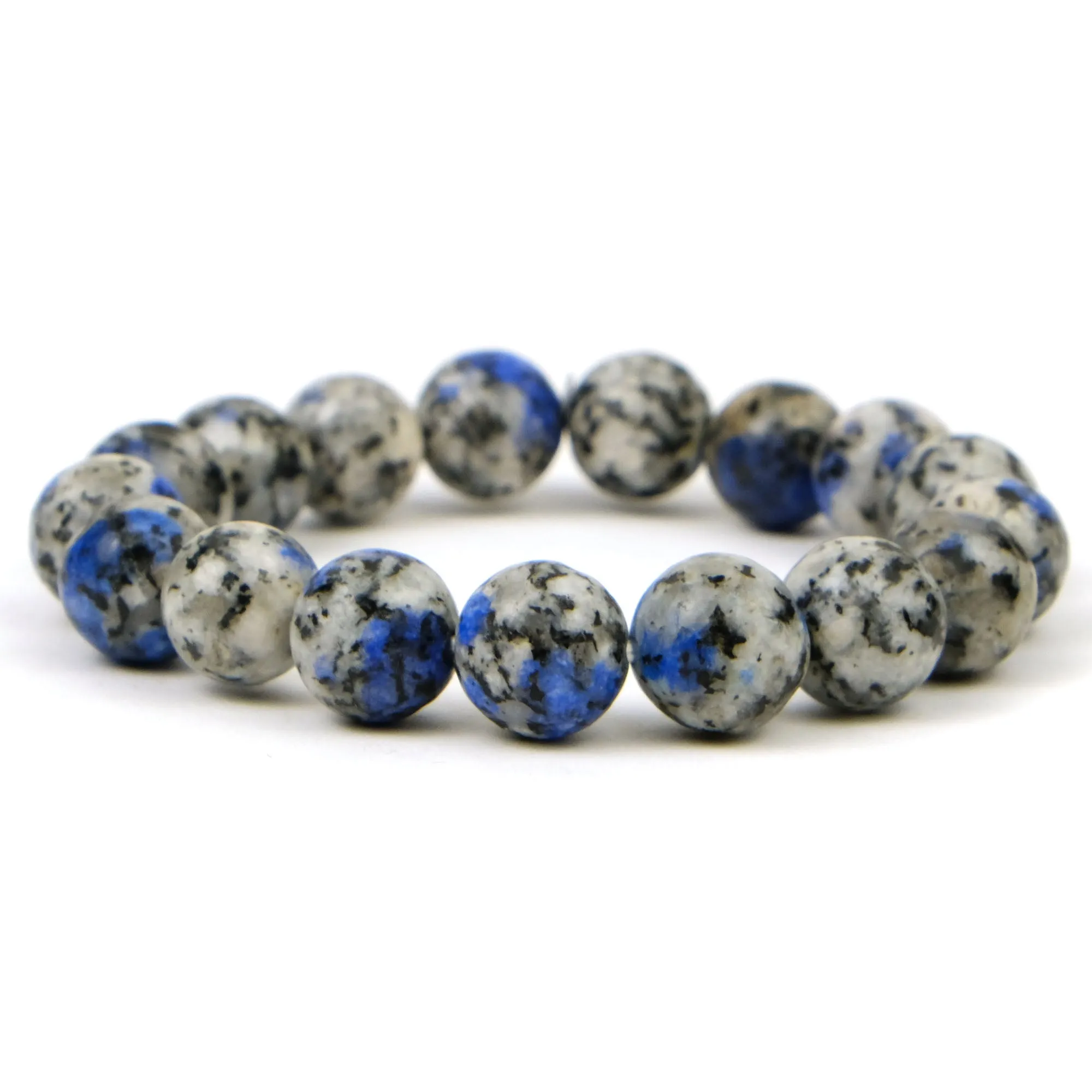 K2 Granite with Azurite Stretch Bracelet 11-12mm