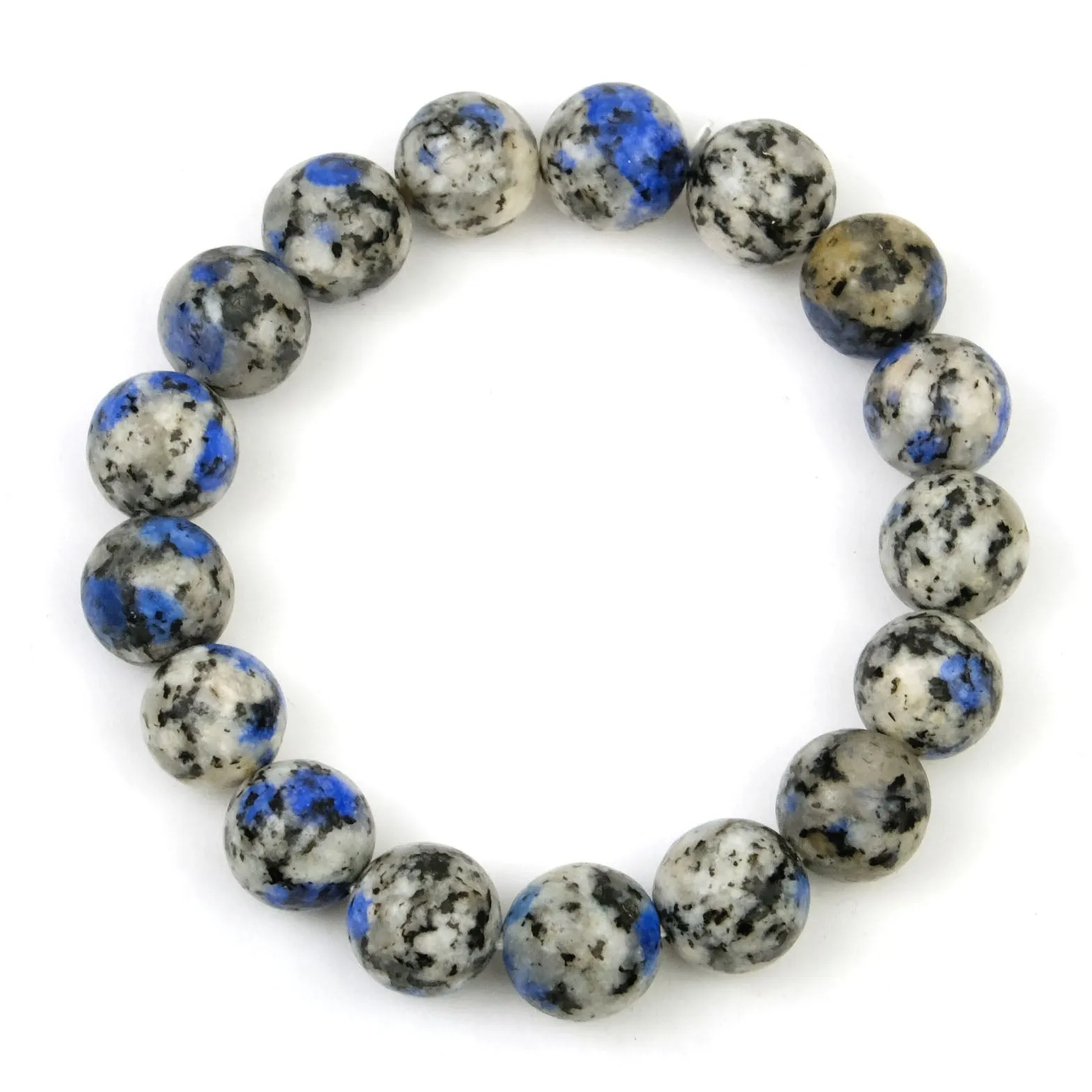 K2 Granite with Azurite Stretch Bracelet 11-12mm