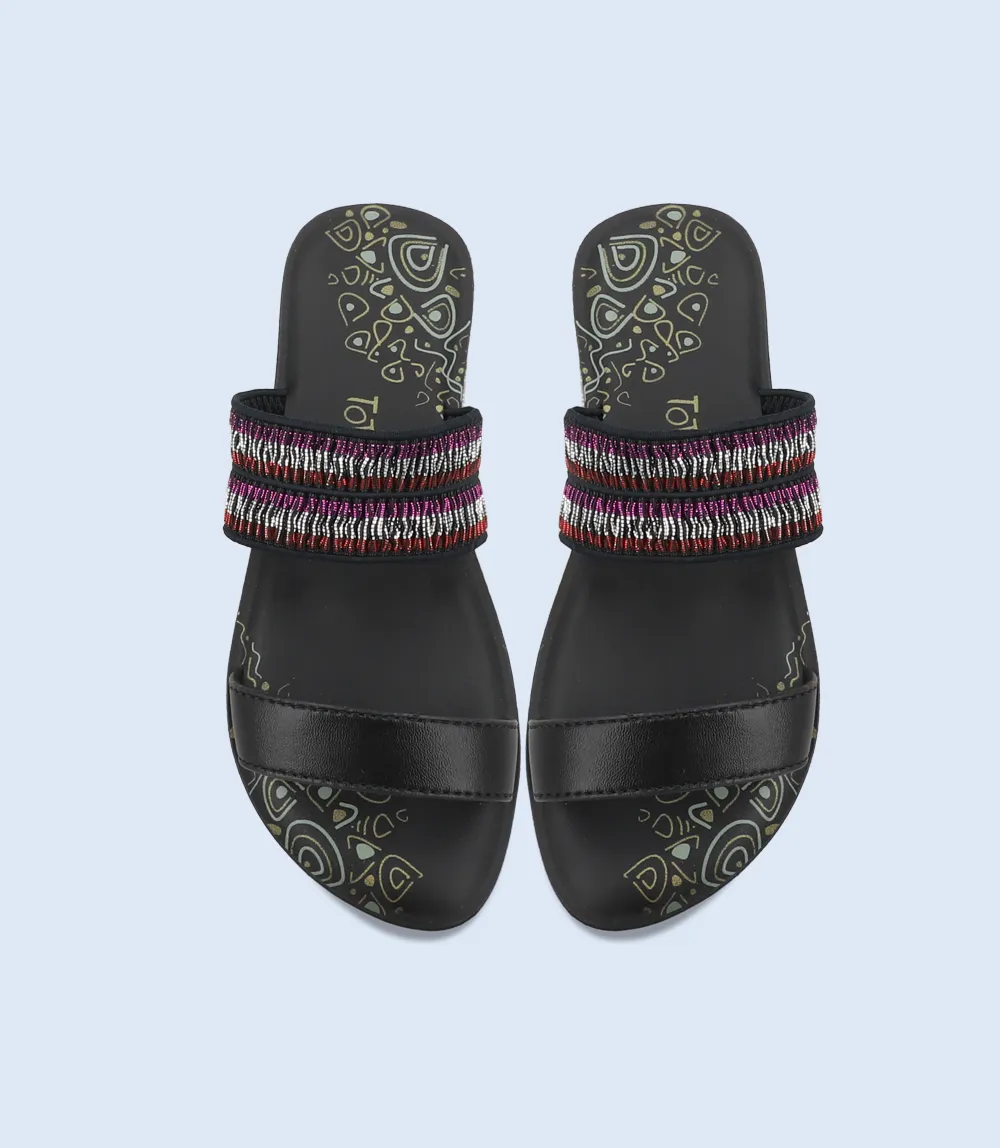 KG0134-BLACK-Girls Slippers