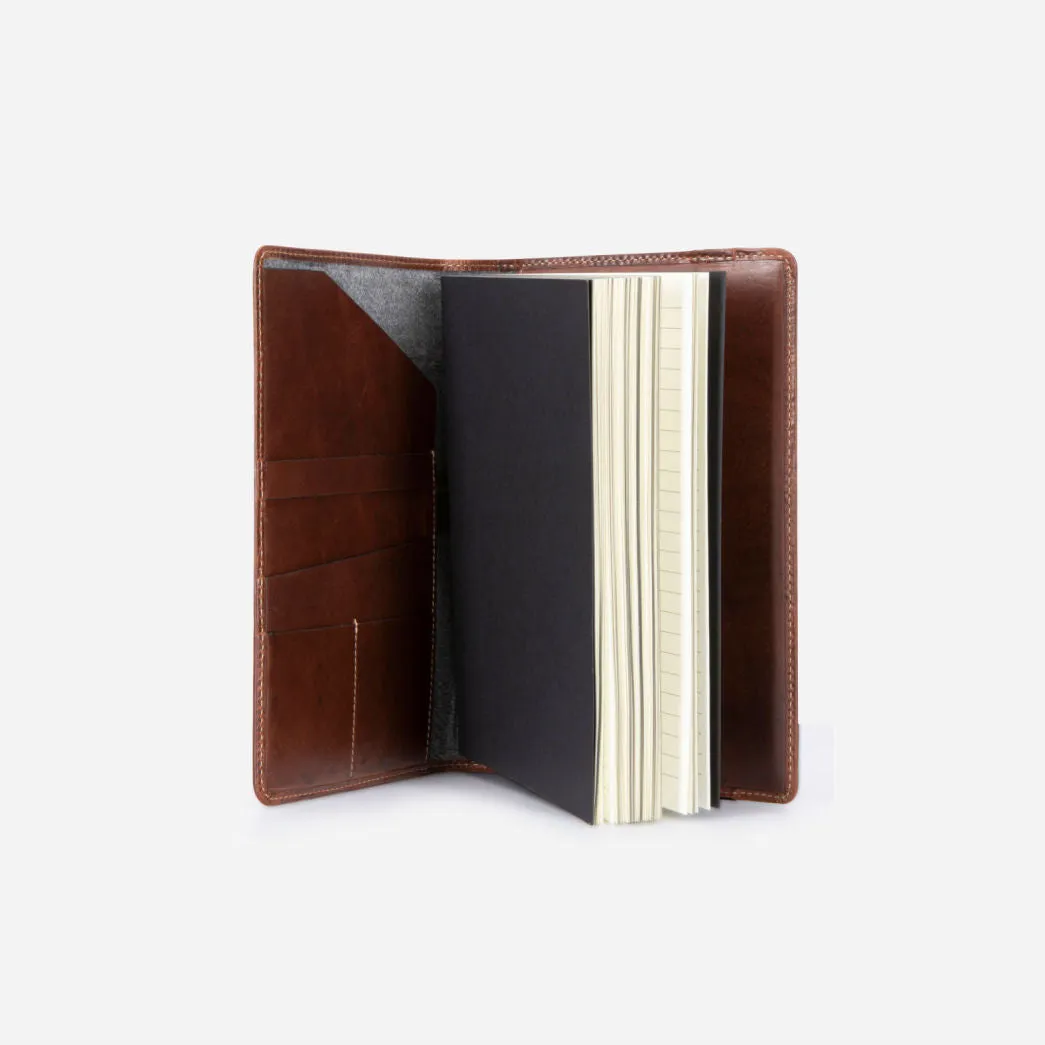 Leather A5 Notebook Cover, Coffee