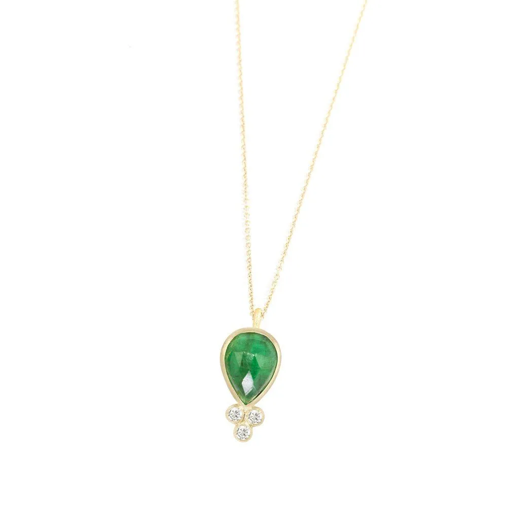 Lilly Emerald 18k Yellow Gold Necklace