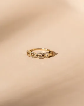 *Made To Order* Diamond Link Ring - 14k Solid Gold