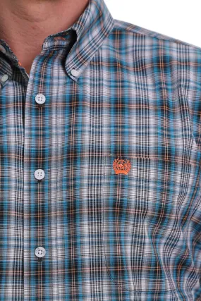 Men's Cinch Blue Plaid Short Sleeve Shirt