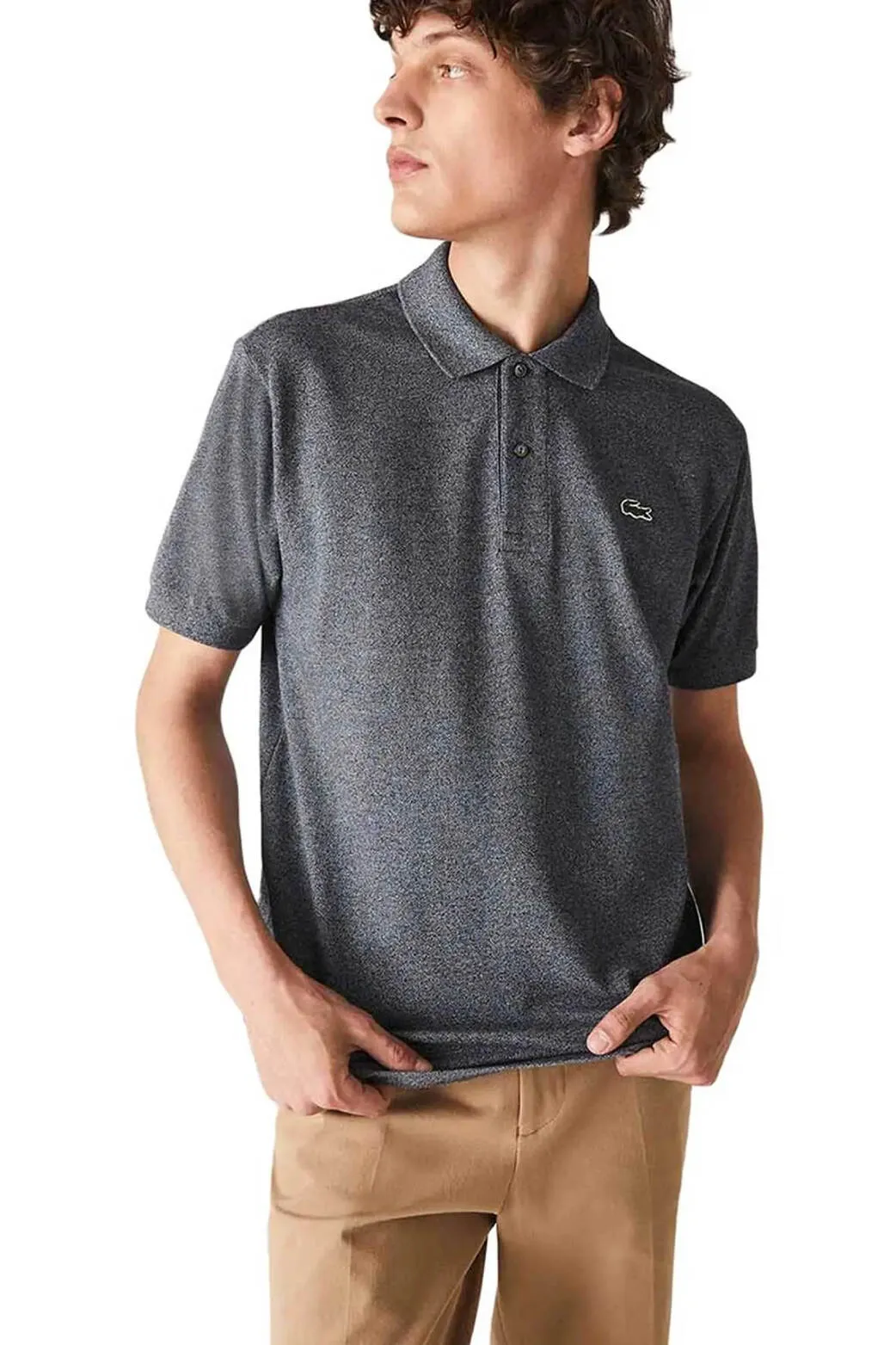 Men's Classic Fit Heavy Cotton Piqué L.12.21 Polo in Grey