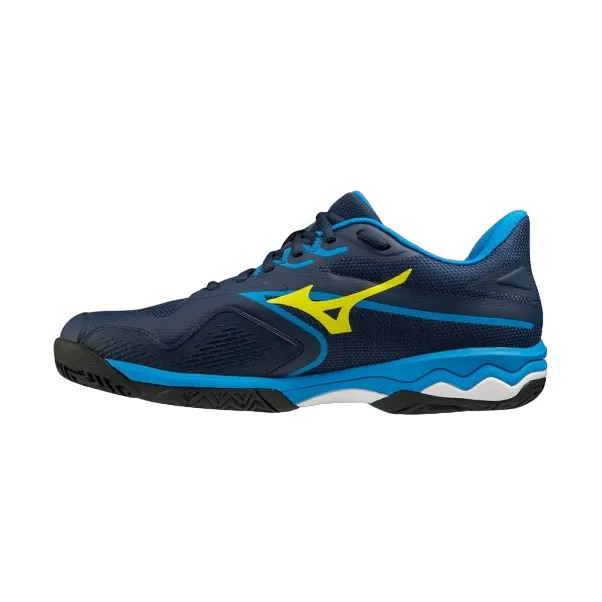 Mizuno men's tennis shoe Wave Exceed Light 2 AC 61GA231814 blue-light blue-yellow