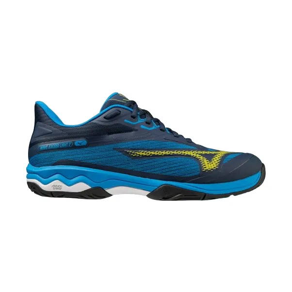 Mizuno men's tennis shoe Wave Exceed Light 2 AC 61GA231814 blue-light blue-yellow