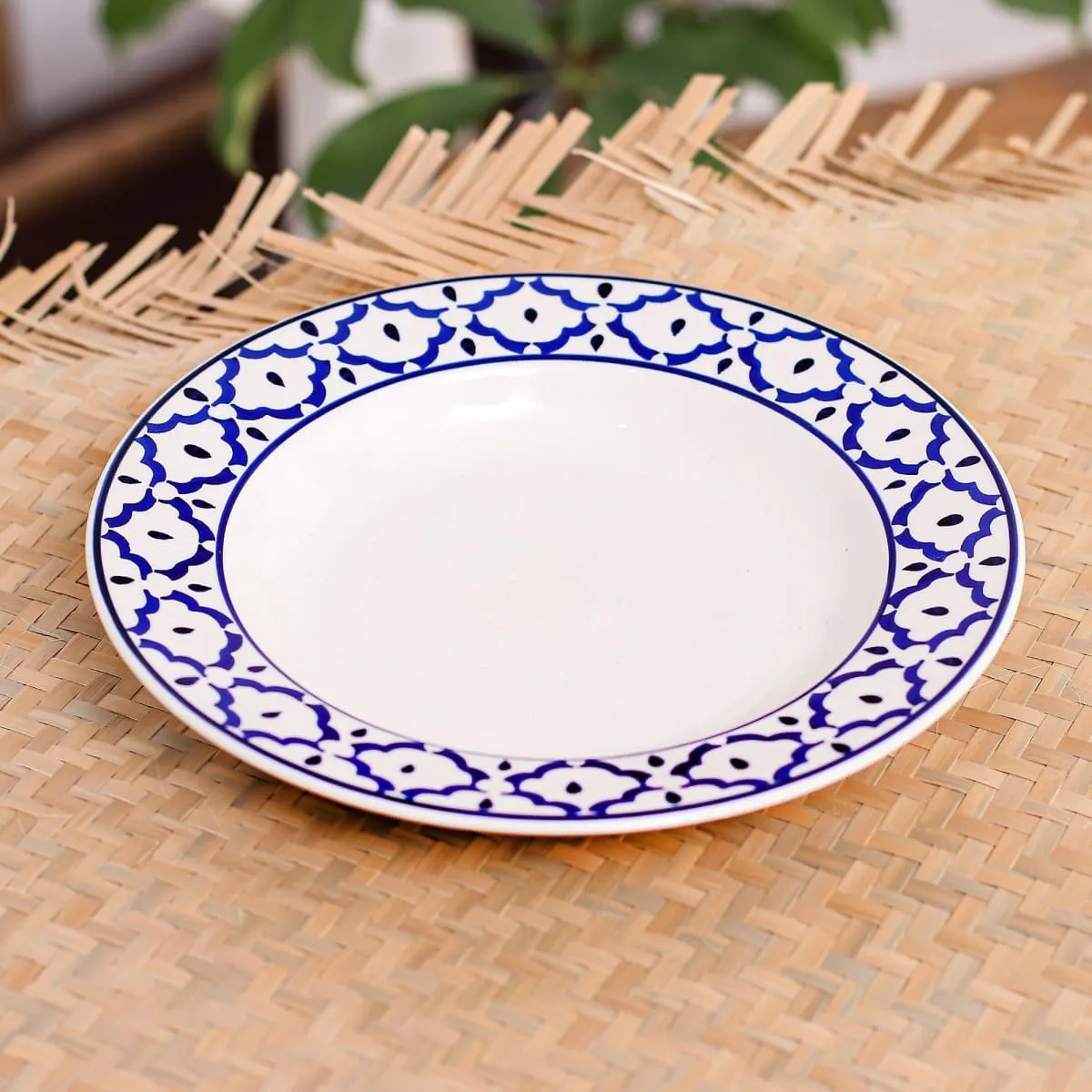 Novica Blue Pineapple Ceramic Luncheon Plate