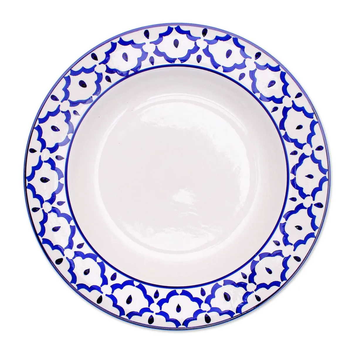 Novica Blue Pineapple Ceramic Luncheon Plate