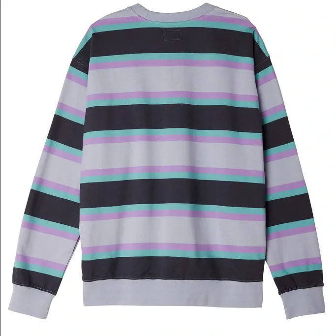 Obey Quarter Organic men's crewneck sweatshirt 112480116 blue stripes