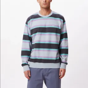 Obey Quarter Organic men's crewneck sweatshirt 112480116 blue stripes