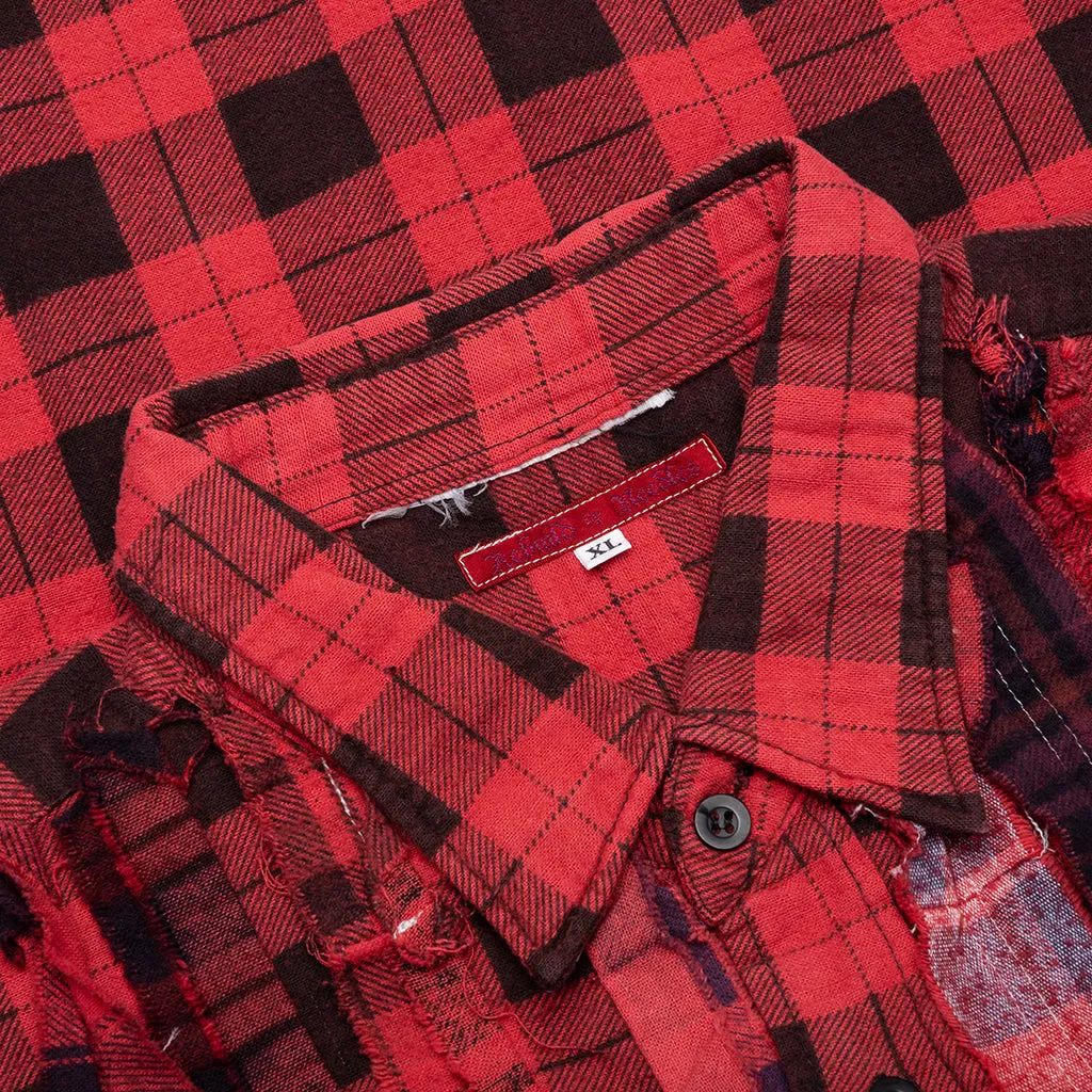 Over Dyed Ribbon Shirt - Red