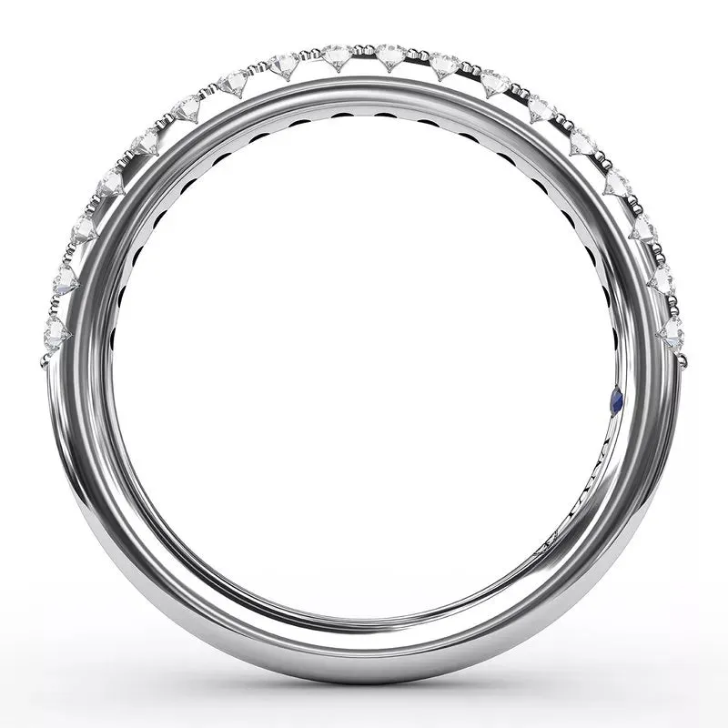 PLATINUM HALF-ETERNITY DIAMOND WEDDING BAND, 0.72CTW