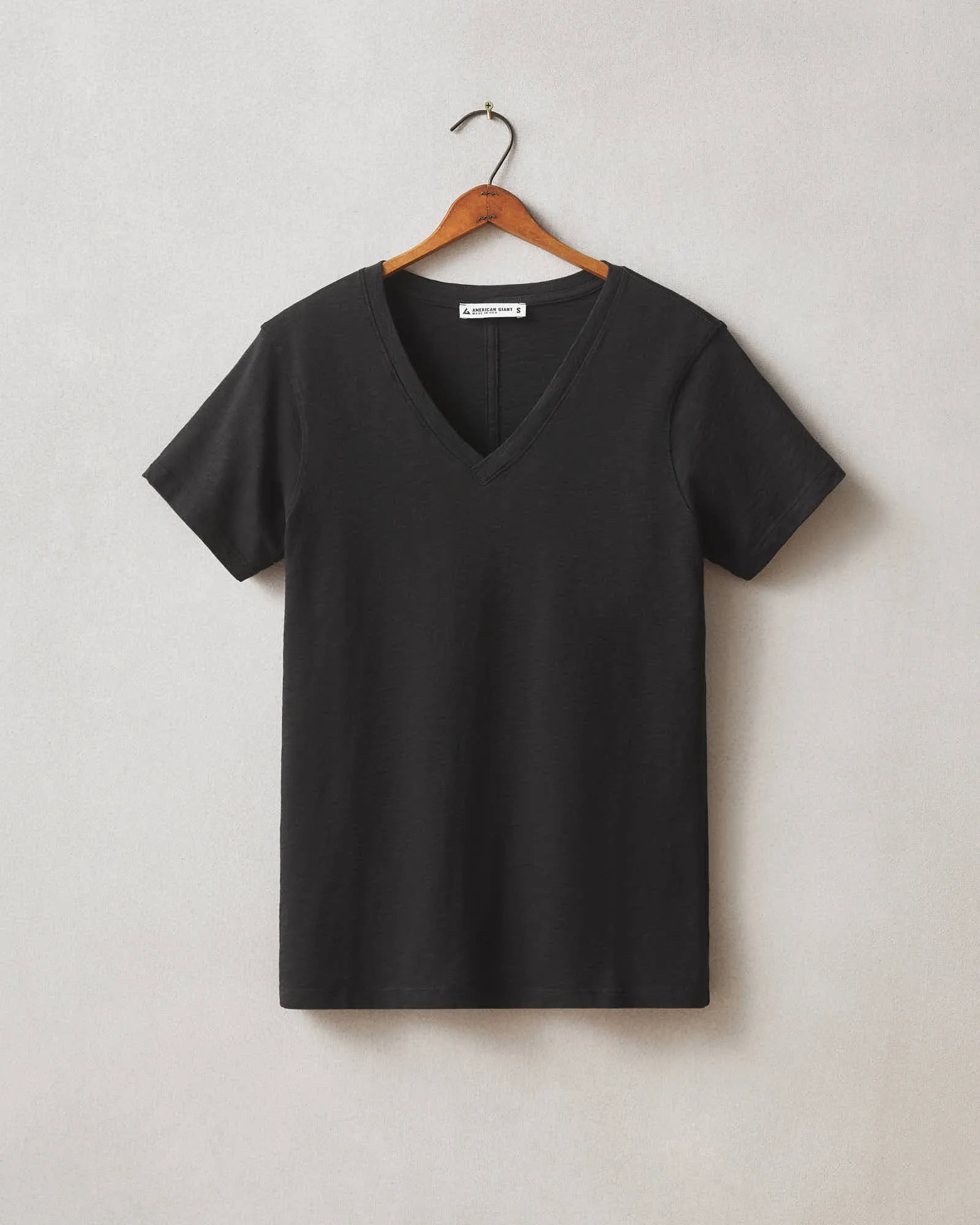 Premium Slub V-Neck Tee - Black