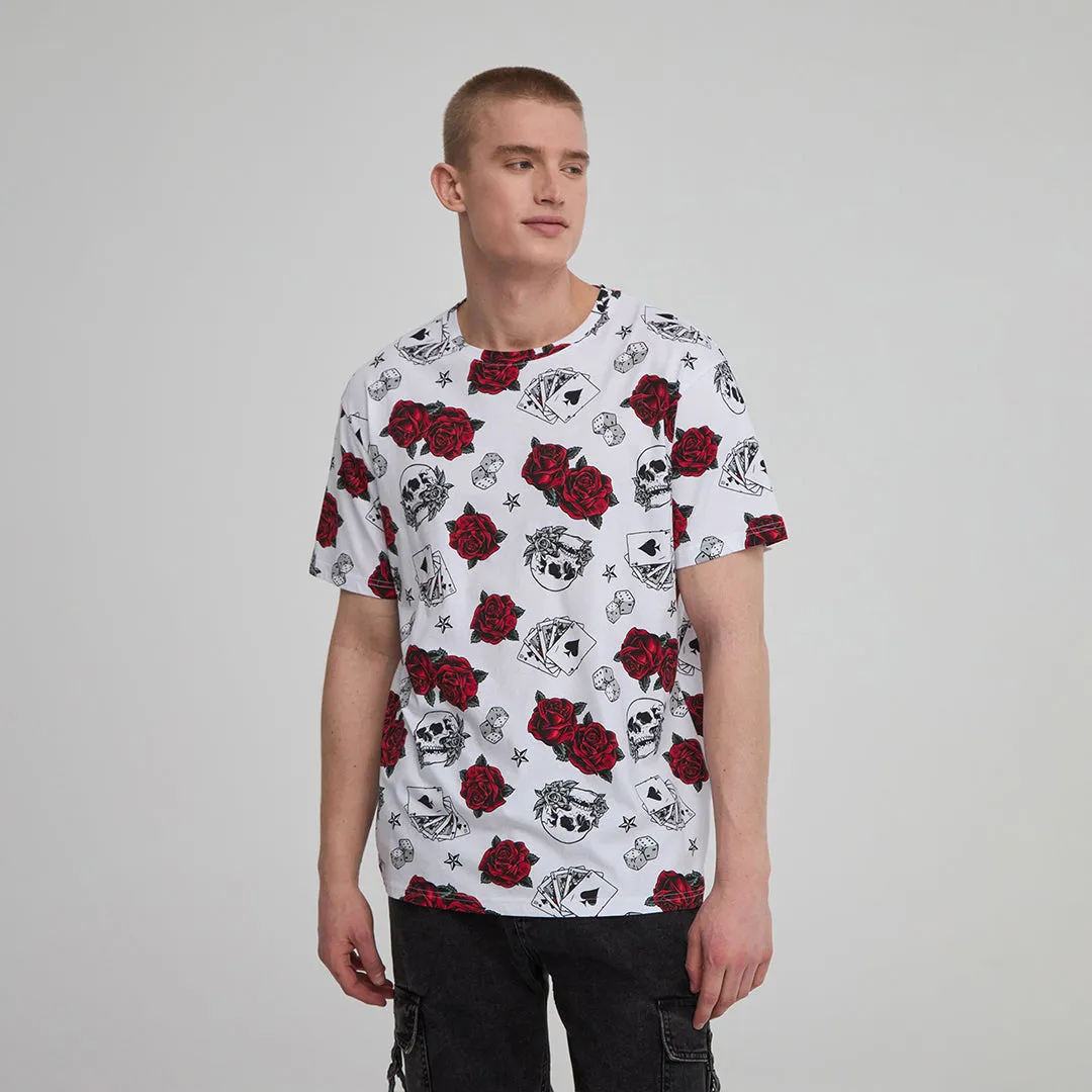 Printed Crew Neck Short Sleeve T-Shirt