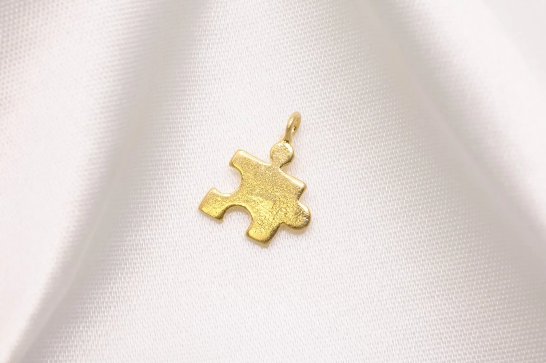 Puzzle Piece Charm Wholesale 14K Gold, Solid 14K Gold, 329G