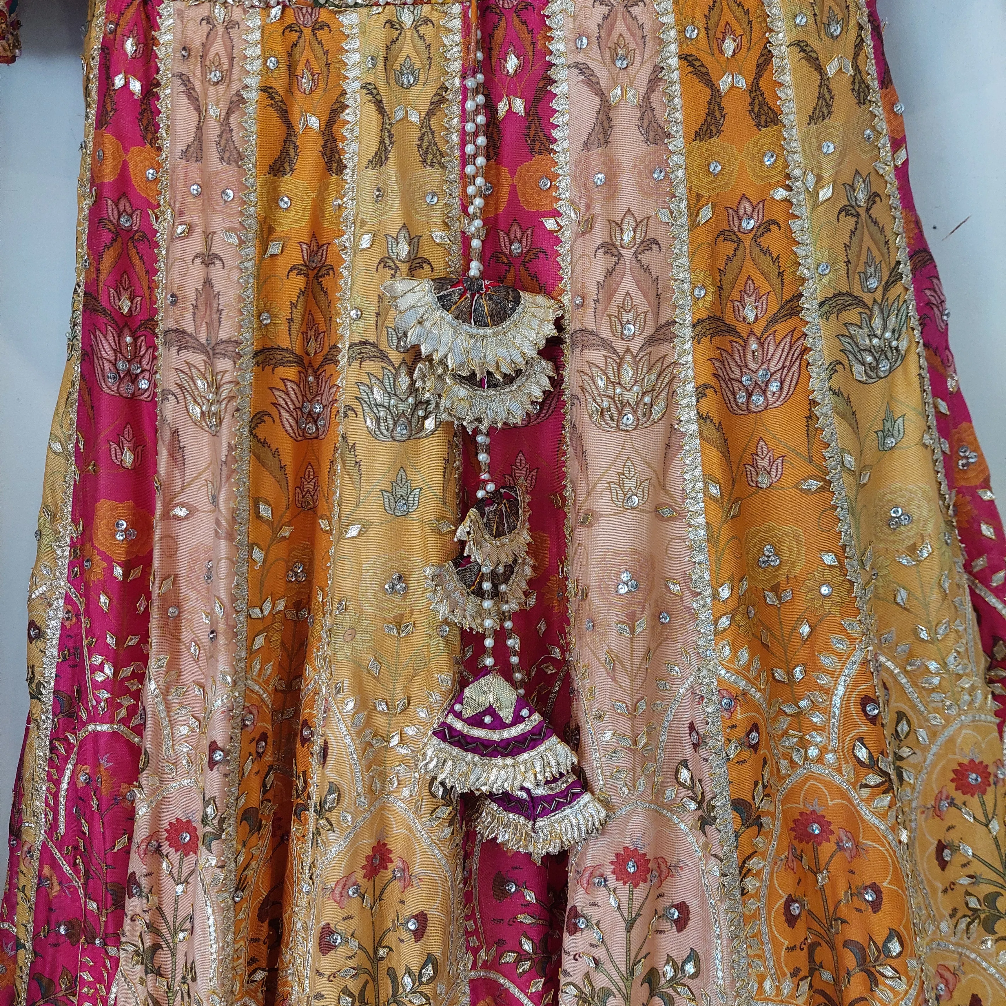 Sania Maskatiya Woven Gota Peshwaz Gown with Dupatta | Pre Loved |