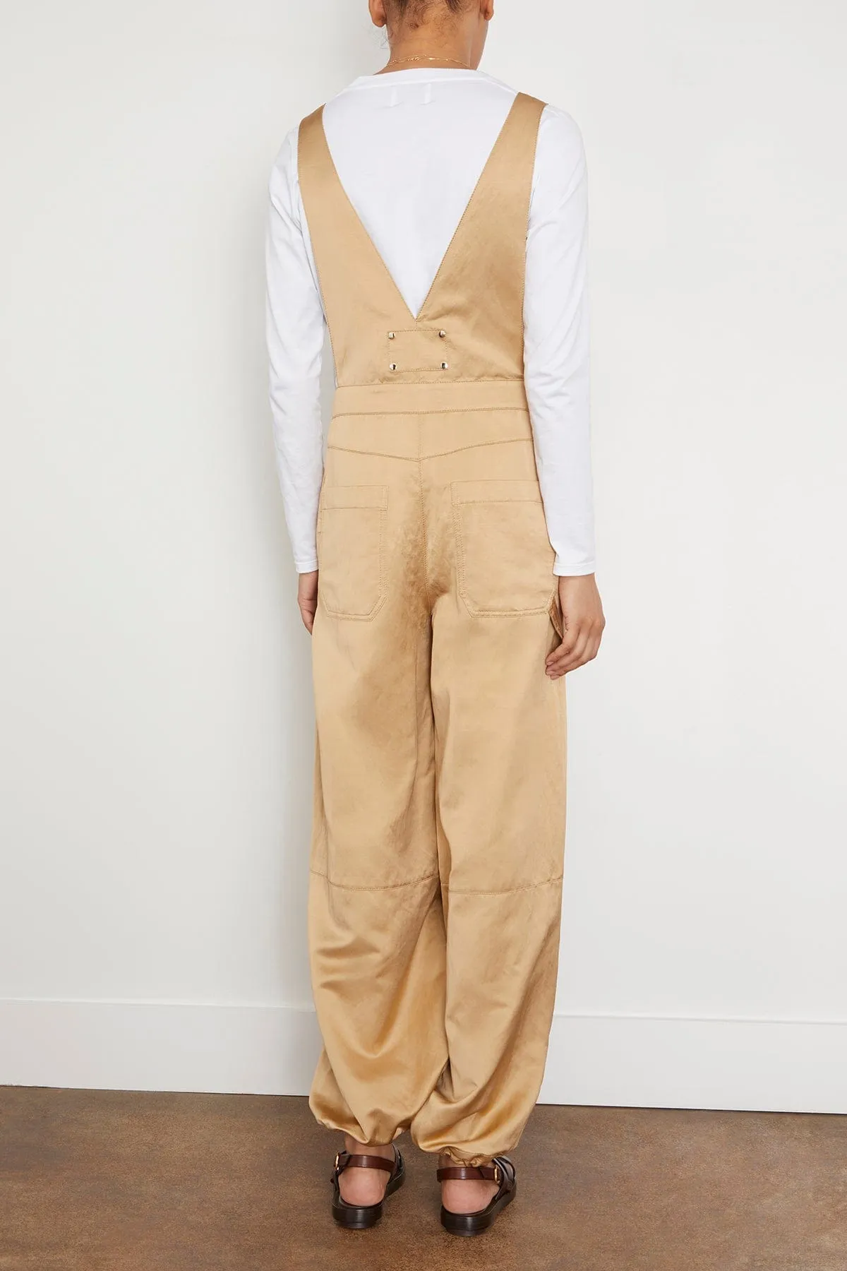 Slouchy Coolness Overall in Warm Beige