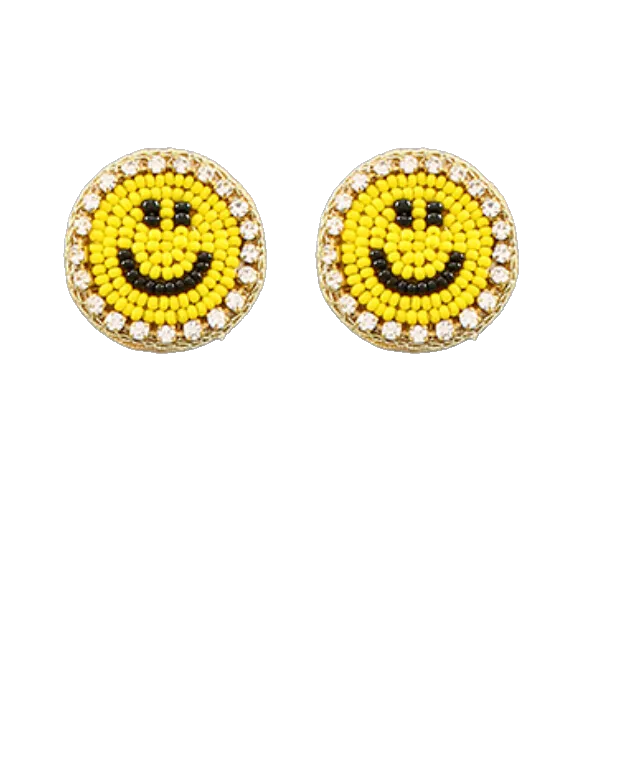 Smiley Face Beaded Earrings