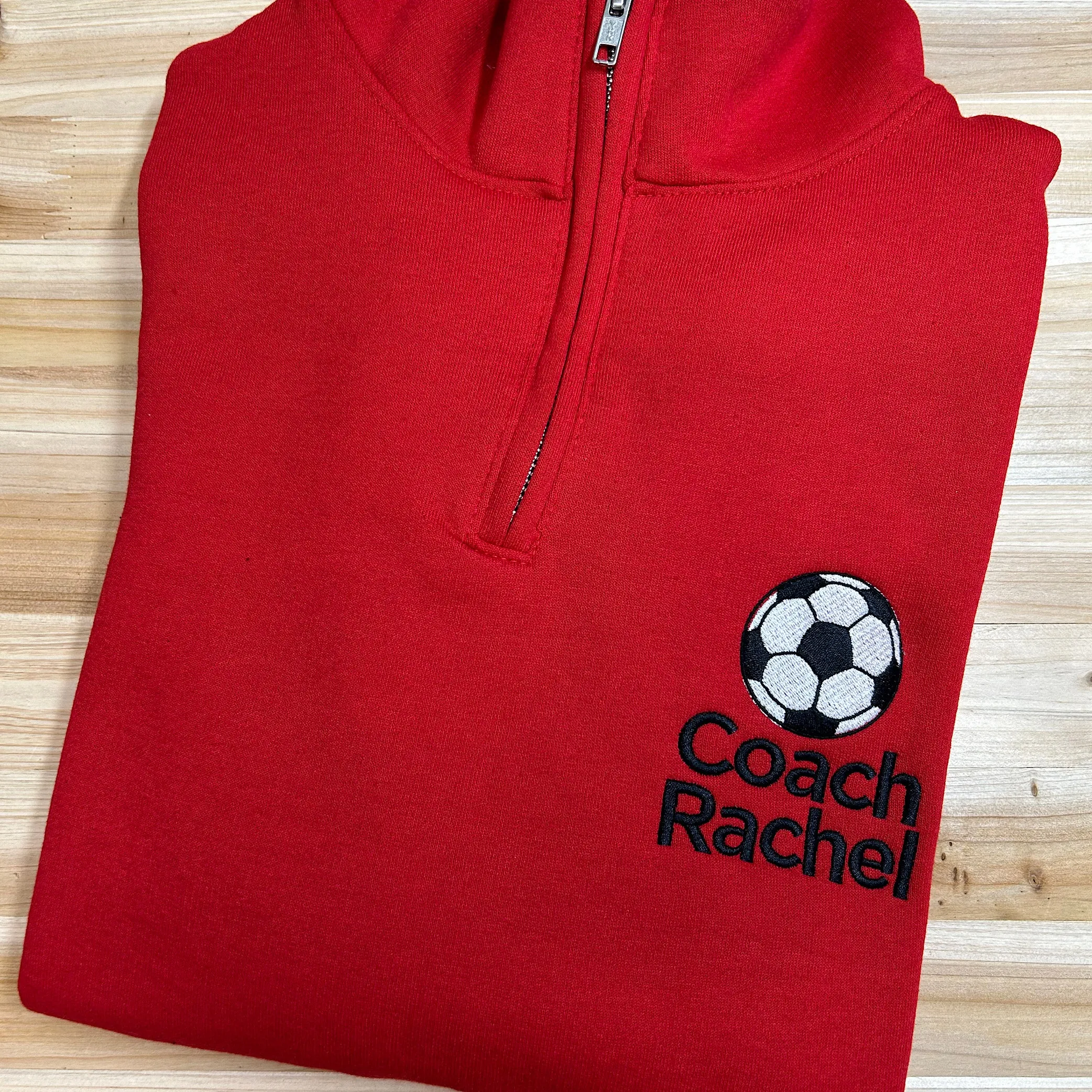 Soccer Coach Personalized Quarter Zip Pullover Sweatshirt